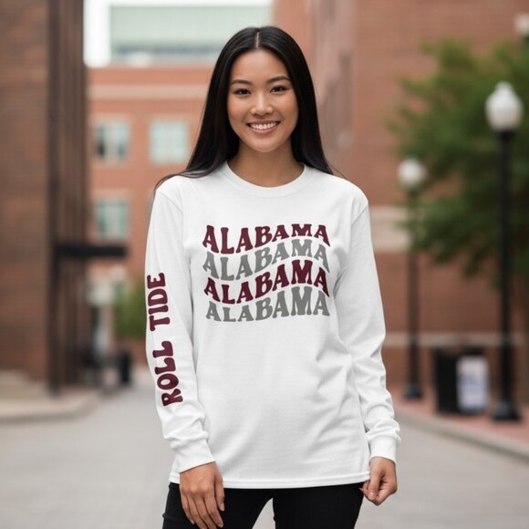 University of Alabama LS 100% Cotton Shirt - ROLL TIDE Various Sizes - Picture 1 of 3